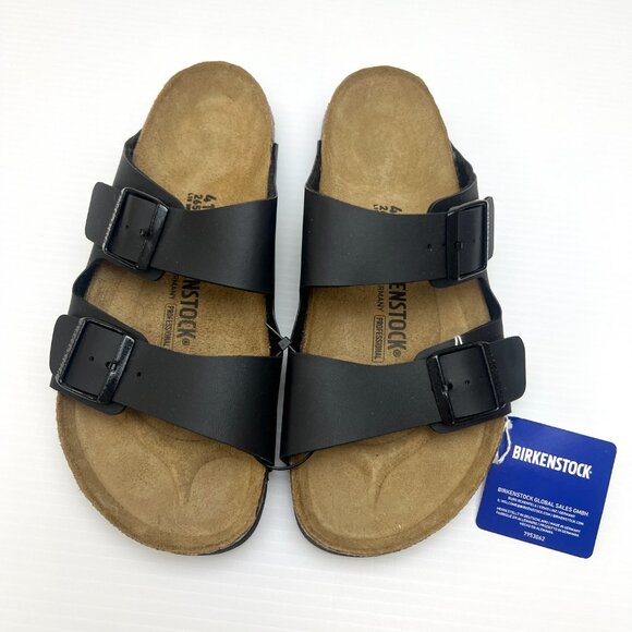 Sz 41 / W10 M8- NWT Birkenstock Arizona PROF Regular Fit Birko-Flor Sandal Black - Picture 4 of 15